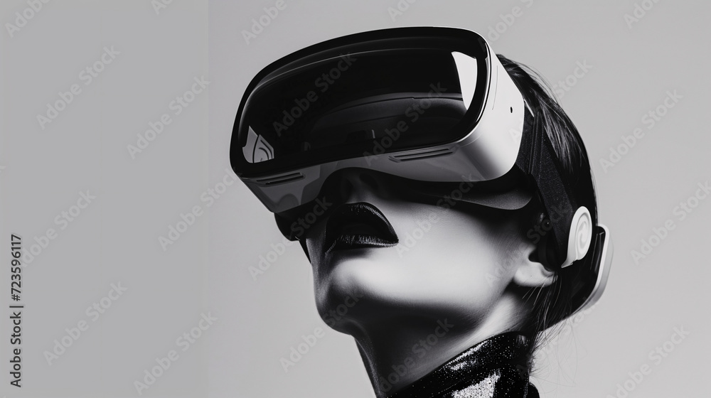 Woman wearing VR goggles