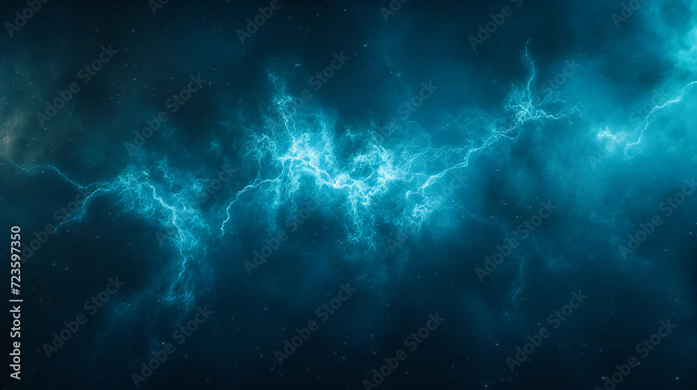 Galactic Nebula and Starry Sky: Astronomy and Space Concept with Blue and Black Cosmic Background