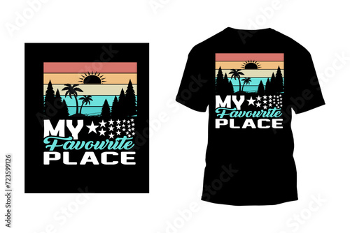 My favorite place text word Hand drawn Lettering card. Modern brush calligraphy t-shirt Vector illustration.inspirational design for posters, flyers, invitations, banners .