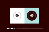 Lotus flower logo design template, hand drawn, minimal, retro style, 