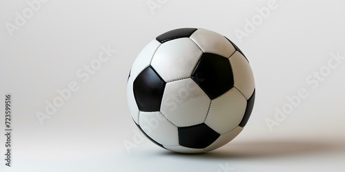 Classic black and white soccer ball isolated on a white background. ideal for sports concepts and designs. AI