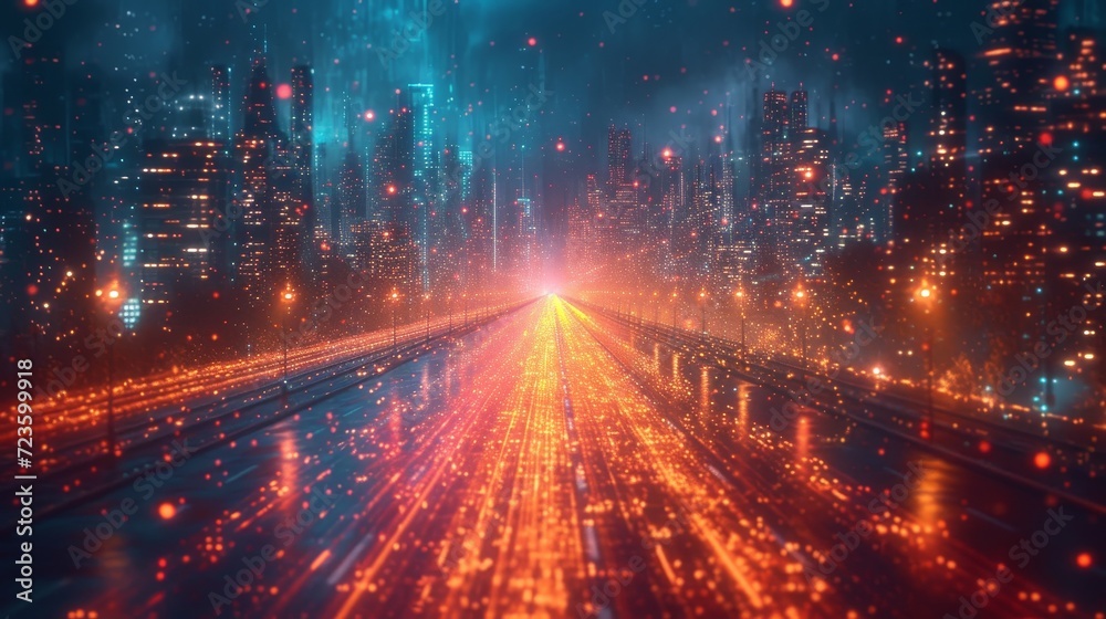 Futuristic Network Nexus: connection, network, wireless, cyberspace