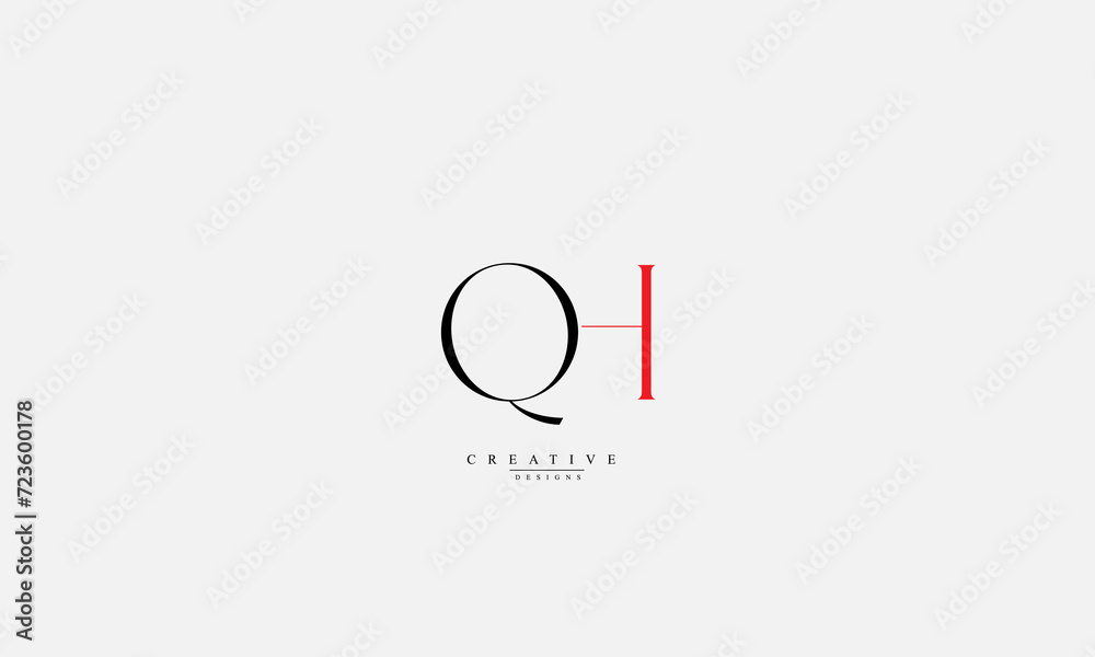 Alphabet letters Initials Monogram logo QH HQ Q H Alphabet letters Initials Monogram logo QH HQ Q H