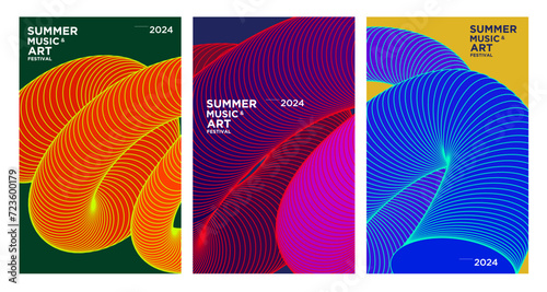 Vector Colorful Abstract Fluid Background for Summer Art and Music Festival 2024