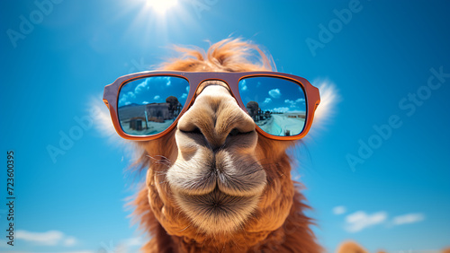 Cute camel with sunglasses. © Tech Hendra