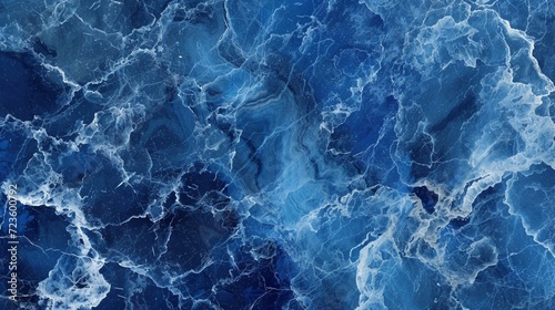 A vibrant cobalt blue marble texture, perfect for an aquatic-themed bathroom, in deep, oceanic high-definition