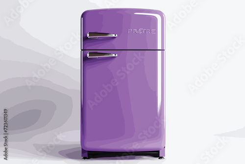 Retro Refrigerator Isolated. 3D rendering