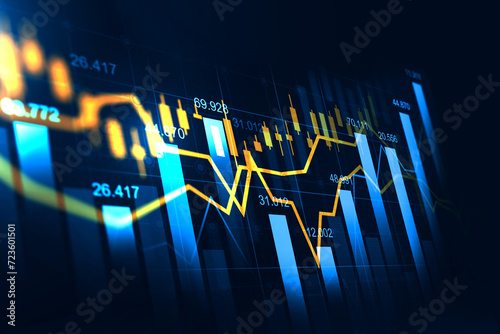 Stock market or forex trading graph in futuristic concept