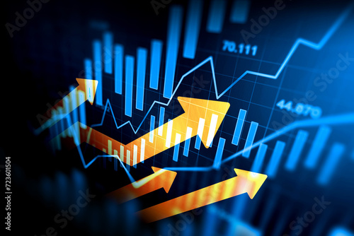 Stock market or forex trading graph in futuristic concept
