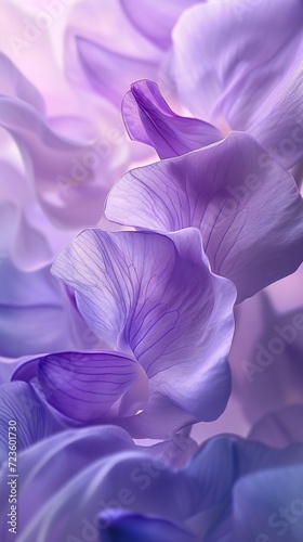 Silken Serenity: Extreme macro showcases the serene beauty of wisteria petals in silky waves.