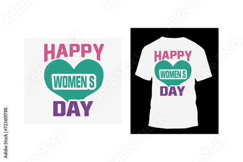 Happy women day Set of vector illustrations. Flat design. Typography. Background for a poster, t-shirt or banner.