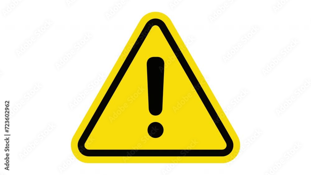 Attention icon animation. Warning sign. Exclamation point 4K resolution video. Attention icon animation. Warning sign. Exclamation point 4K resolution video.