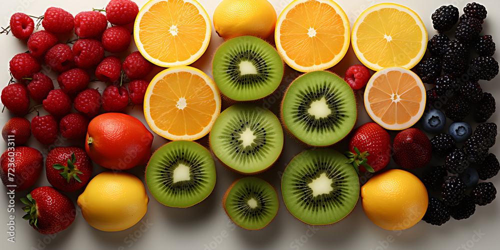 Various colorful fruits isolated on white background Various colorful fruits isolated on white background