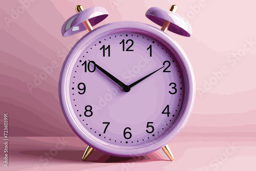 Wallpaper Mural Pink alarm clock with white dial and black hands on a colored background isolated Torontodigital.ca