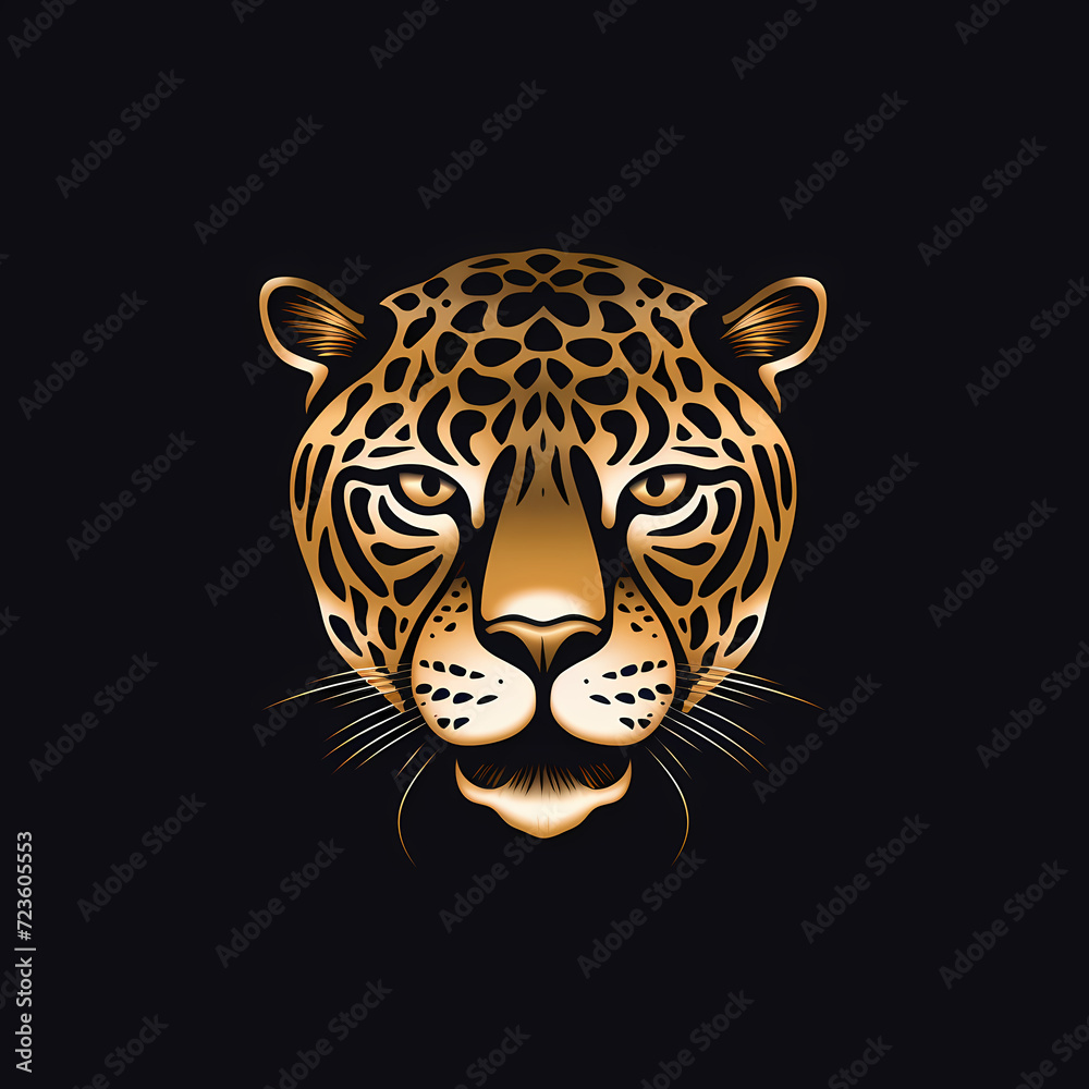 Jaguar Minimal Line Art Logo on a Black Background Jaguar Minimal Line Art Logo on a Black Background
