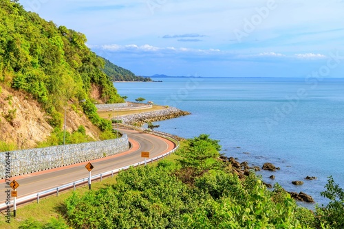 Seaside Road Highway From Noen Nangphaya View Point Chanthaburi East Thailand 1