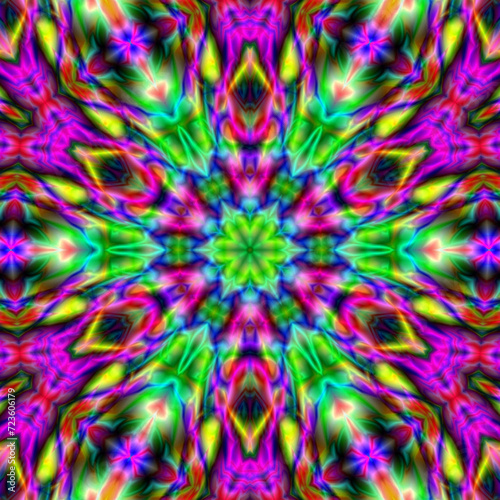 Kaleidoscope Mandala Art Design. Abstract Kaleidoscope Pattern with Symmetry. psychedelic background  abstract background for various projects.