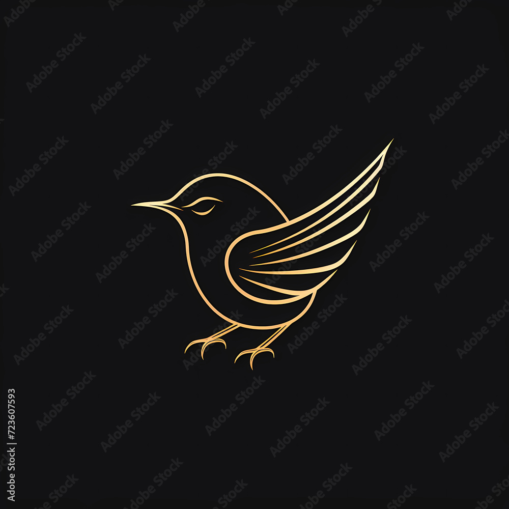 custom made wallpaper toronto digitalWren Minimal Line Art Logo on a Black Background