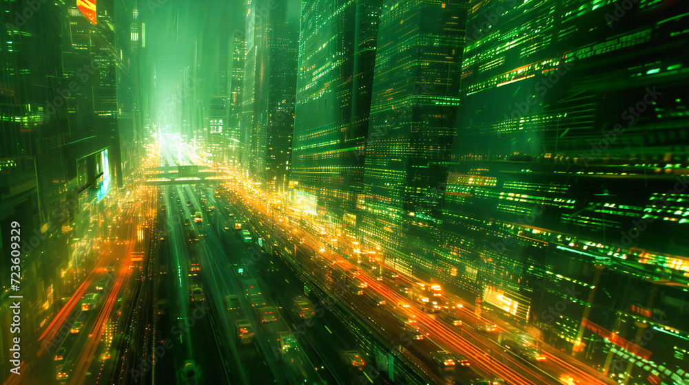 Futuristic Speed and Technology: Abstract Business Background with Blue Night City Road and Digital Motion