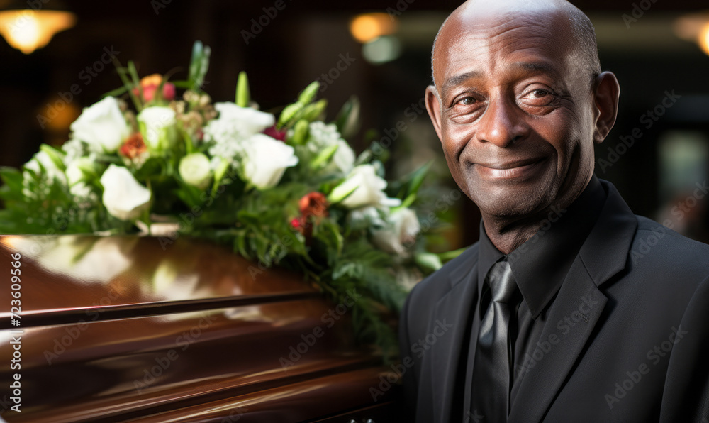 portrait of Funeral Attendant, who Perform variety of tasks during funeral, such as placing casket in parlor or chapel prior to service; arranging floral offerings or lights around casket portrait of Funeral Attendant, who Perform variety of tasks during funeral, such as placing casket in parlor or chapel prior to service; arranging floral offerings or lights around casket