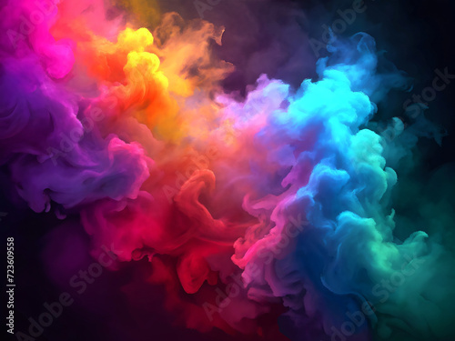 abstract colorful smoke on black screen © Uncle-Ice