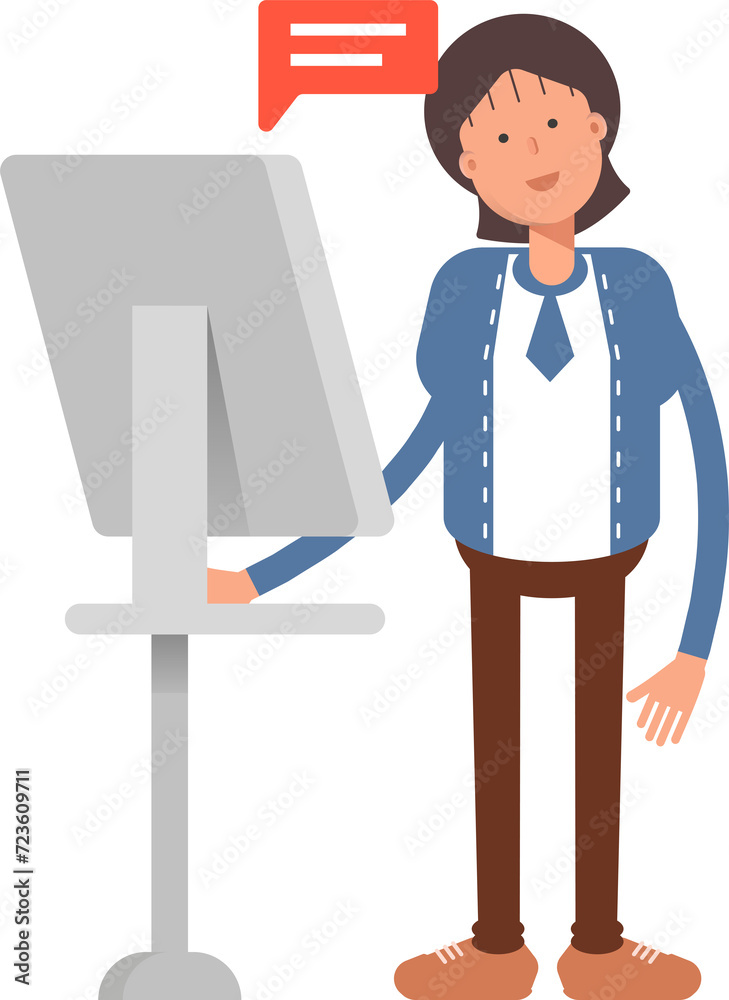 Businesswoman Character Working on Computer
Businesswoman Character Working on Computer