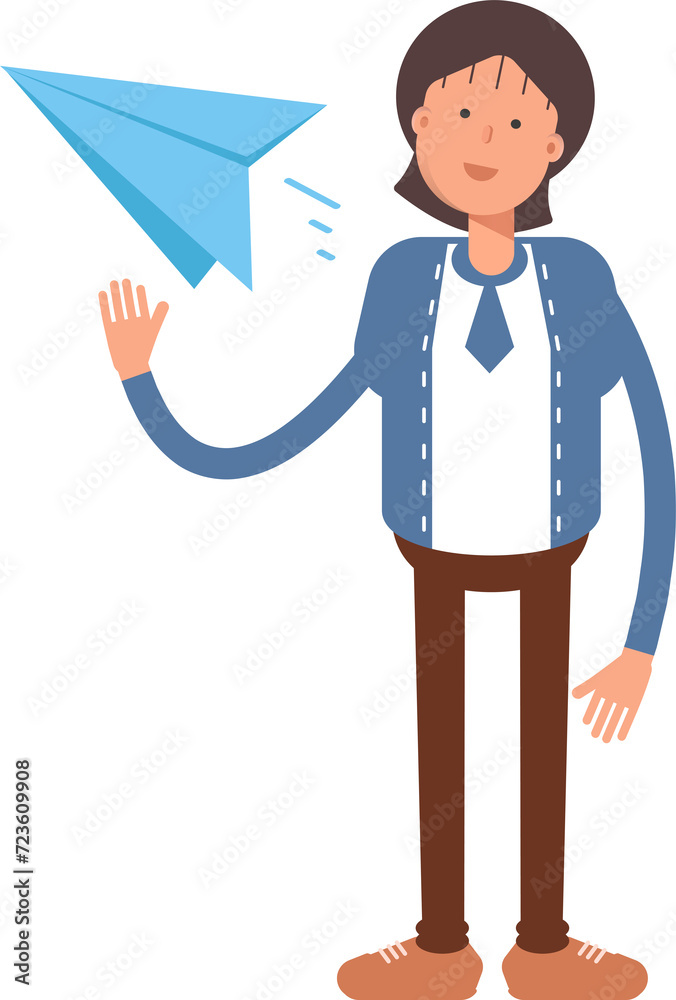 Businesswoman Character Holding Paper Plane
Businesswoman Character Holding Paper Plane