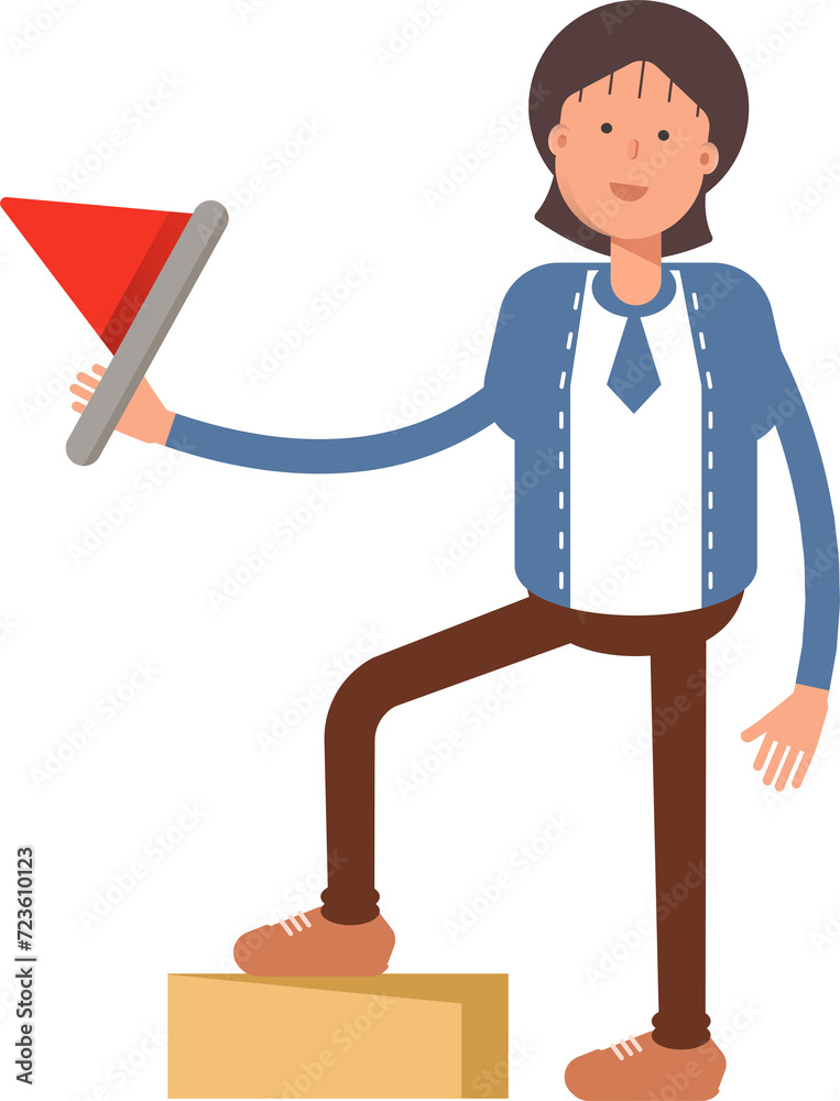Businesswoman Character Holding Flag
Businesswoman Character Holding Flag