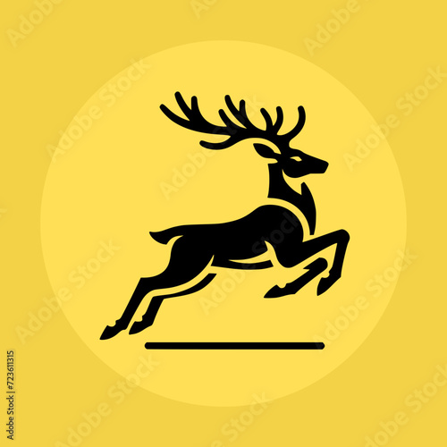 Running Deer Vector Logo Illustration  Deer Line Art Logo Icon  Deer Creative Logo Icon  Deer Minimalist Logo Icon