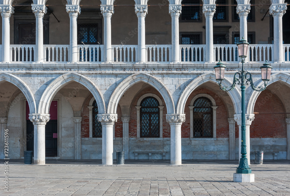 Architectural detail - Doge's palace in St Mark's Square in Venice (Palazzo Ducale)