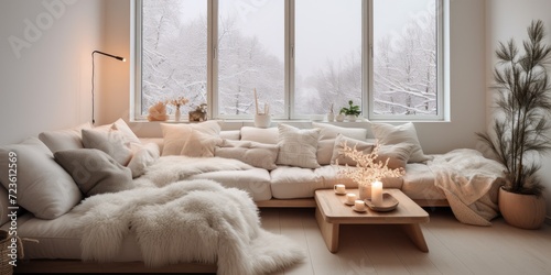 Nordic-inspired cozy apartment area.