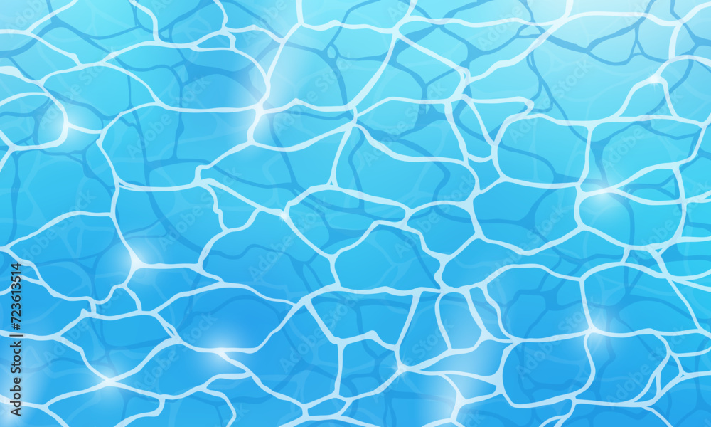 Obraz premium Pool water texture abstract cartoon style vector illustration.