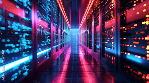 Futuristic 3D depiction of a supercomputer's core, showcasing the raw power and advanced technology. A mesmerizing blend of intricate circuits and vibrant colors.