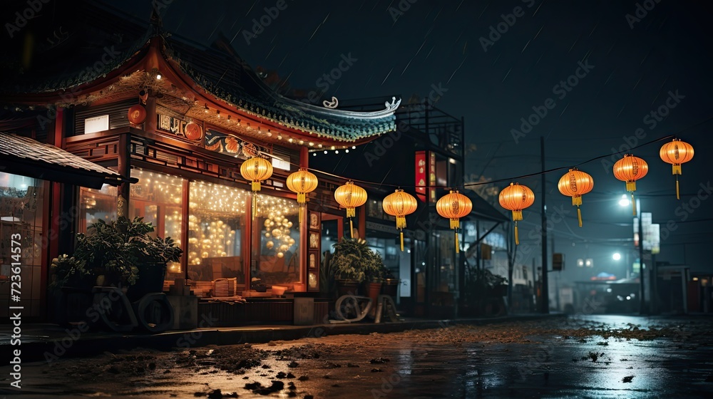 Asian Restaurant at Night