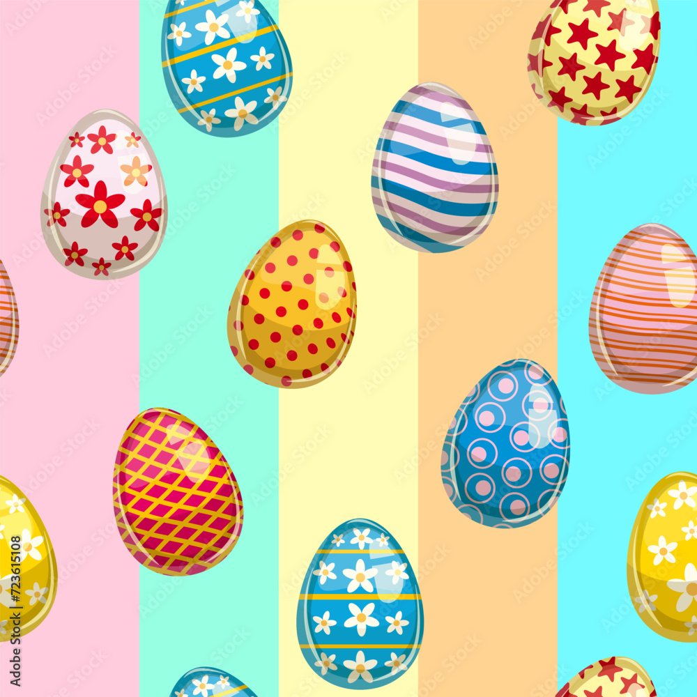 Easter seamless pattern, eggs festive spring background Easter seamless pattern, eggs festive spring background