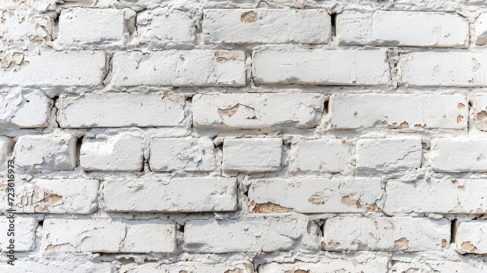 An extra-wide format white-washed brick wall, exuding a rustic and spacious charm, Ai Generated. An extra-wide format white-washed brick wall, exuding a rustic and spacious charm, Ai Generated.