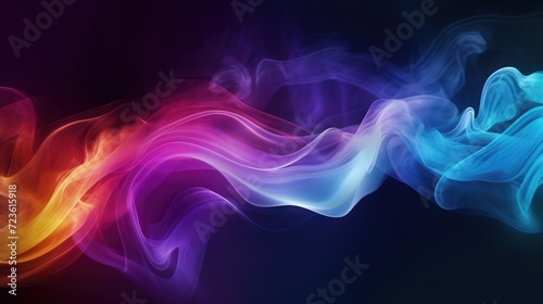 Abstract colored smoke waves creating textured splashes against a black backdrop, Ai Generated
