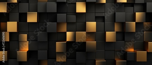 Captivating abstract texture featuring dark geometric patterns in luxurious gold and black, adding a sense of opulence and sophistication, Ai Generated.