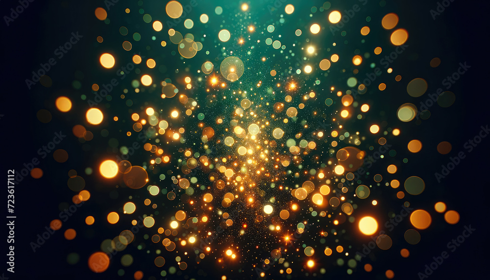 Abstract Golden Bokeh Light Effect Background