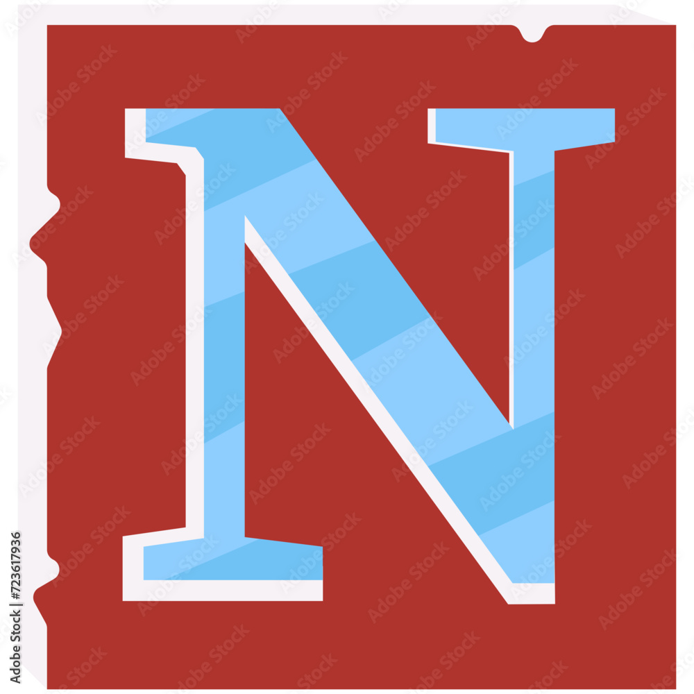 Alphabet Letter Cutout N Illustration Alphabet Letter Cutout N Illustration