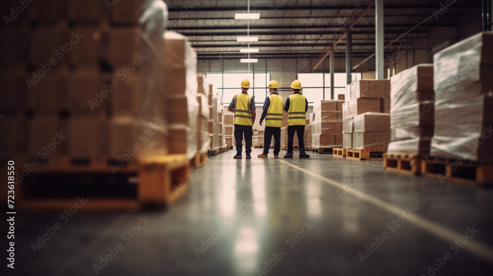 Fototapeta premium Efficiently Organized Warehouse Interior with Natural Light
