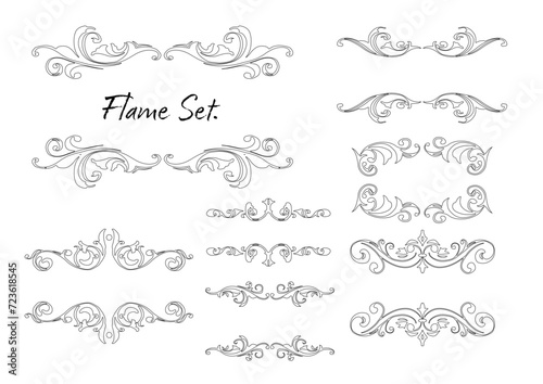 手描きのゴシック調フレームセット。西洋風額縁。