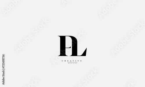 Alphabet letters Initials Monogram logo PL LP P L 