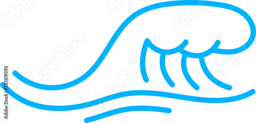 Wave line icon, sea and ocean ripple water. Tsunami or ocean storm blue wave abstract linear pictogram, river water stream or sea curly splash thin line vector icon or minimalistic symbol