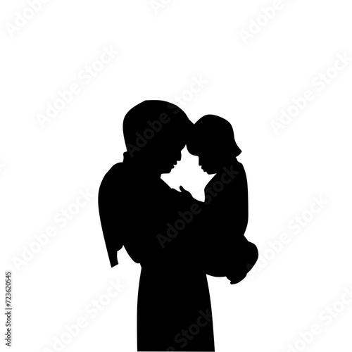 Mother and doughter silhouette in mother day