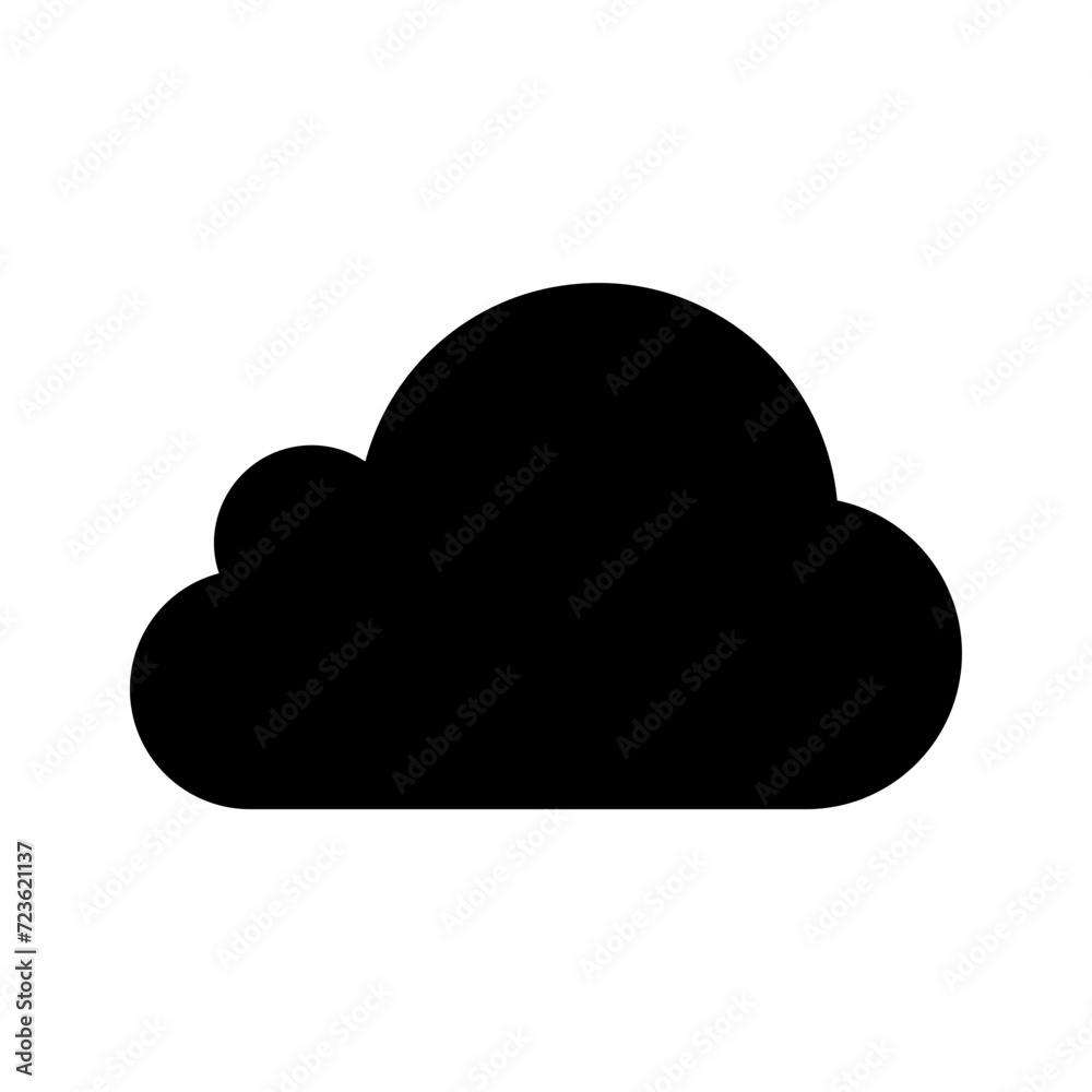 Vector solid black icon for Cloud Vector solid black icon for Cloud