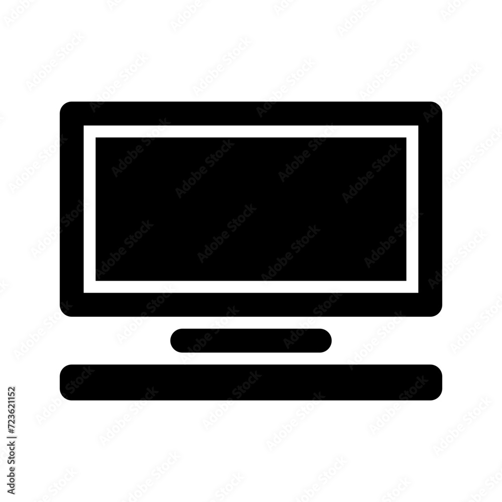 Vector solid black icon for Computer Vector solid black icon for Computer