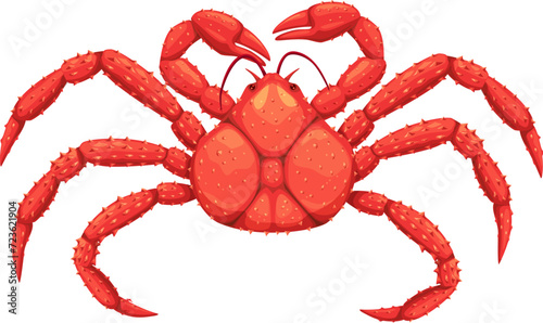 Cartoon seafood crab for sea food cuisine restaurant or sushi bar menu, isolated vector. Seafood cooking and fishing market or product package icon of fresh crab for Mediterranean or Japanese cuisine