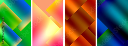 Colorful metal square abstract poster backgrounds