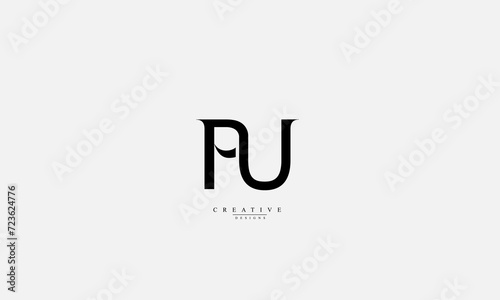 Alphabet letters Initials Monogram logo PU UP P U